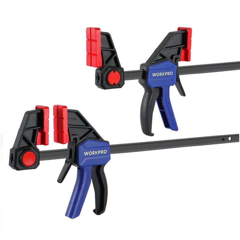 WORKPRO Jeu de Serre-joints Rapide 2 Pièces en Acier et Nylon Renforcé pour une Fixation Précise, Largeur de Serrage 305 mm, For
