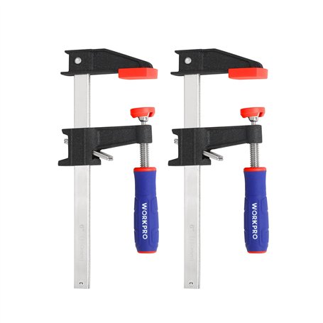 WORKPRO Jeu de Serre-joint Métallique à Libération Rapide pour une Fixation Fiable 2 Pièces