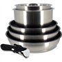 Batterie de cuisine - Induction - MENASTYL - 7930018 - Inox - 6 pieces - Poignée amovible - Gris