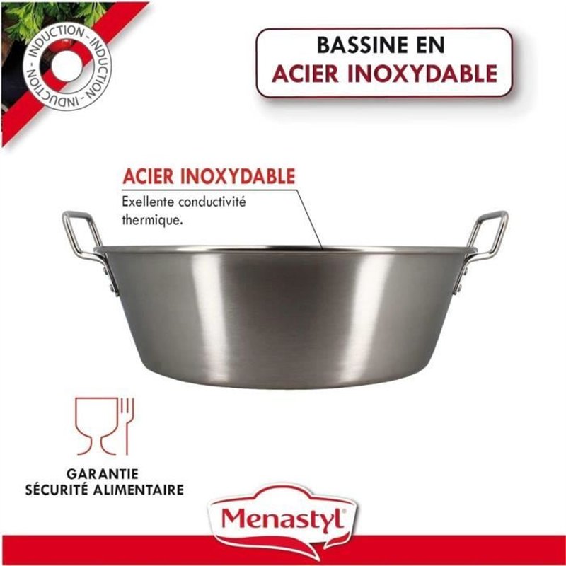 Image secondaire de Bassine a confiture - MENASTYL - 4615452 - En acier inoxydable - 40,5 cm