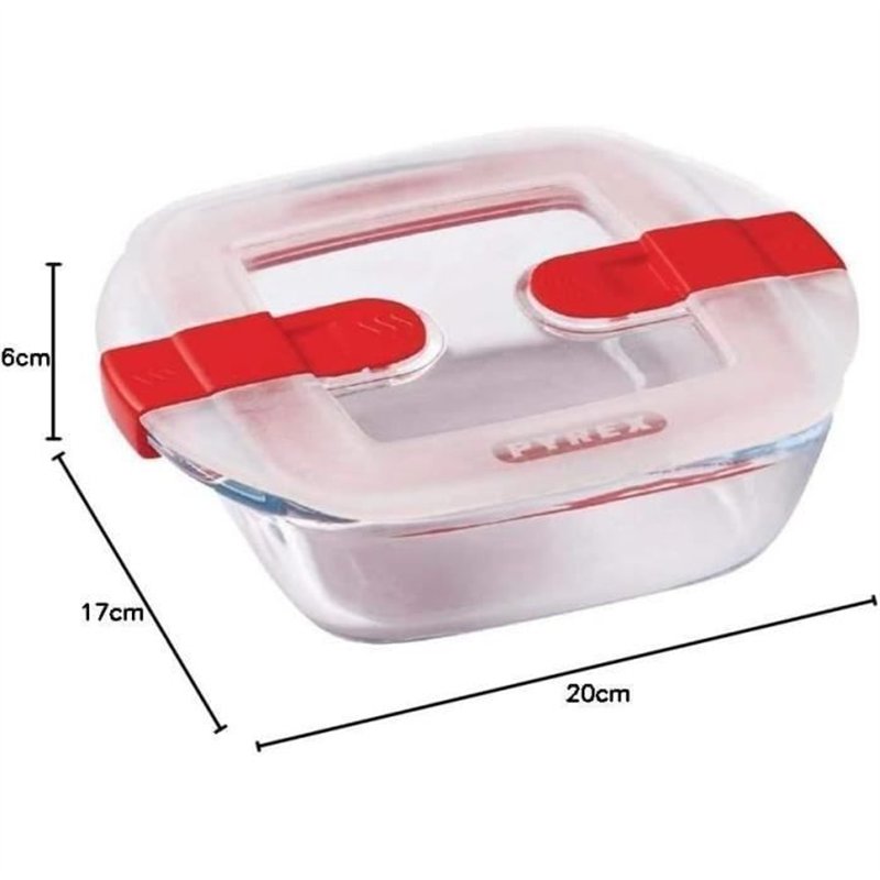 Image secondaire de Boîte rectangulaire avec couvercle - PYREX - 1451021 - 20 x 17 cm - 1 L - Cook & Heat - Base en verre borosilicate