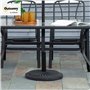 Outsunny Pied de Parasol Base de lestage Parasol Rond Ciment HDPE Motif Rosace Ø 49 cm Poids Net 14 Kg Noir