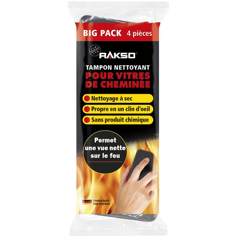 RAKSO Nettoyeur de four de cheminée - 4 nettoyeurs de vitres de cheminée, 2x2 pcs. - Nettoyeur de vitres de cheminée, Nettoyeur 