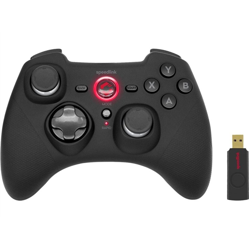 Speedlink RAIT Wireless Manette de jeu sans fil - Manette PC sans fil Gamer, Gamepad Gaming Controller avec vibration, sans câble