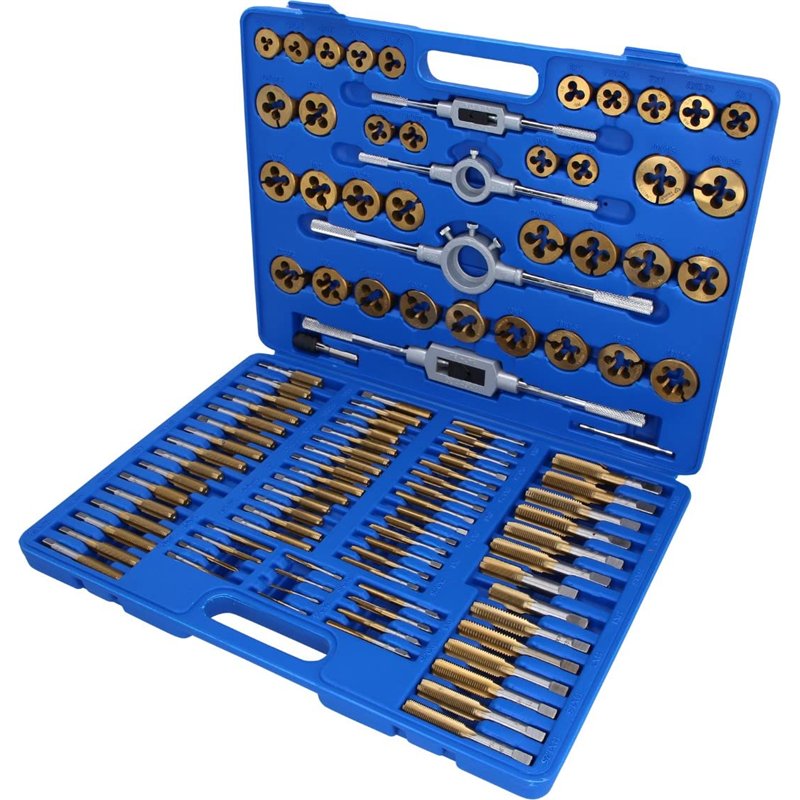 BRILLIANT TOOLS BT101985 Jeu de tarauds et filières TiN, 110 pcs [Powered by KS TOOLS]