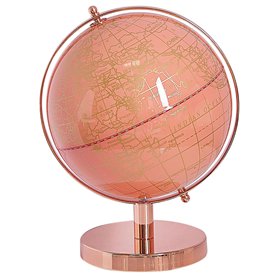 Globe Terrestre Rose pour Salon Chambre ou Bureau s'Adapte à Tout Type de Décoration d'Intérieur Moderne et Traditionnel Beliani