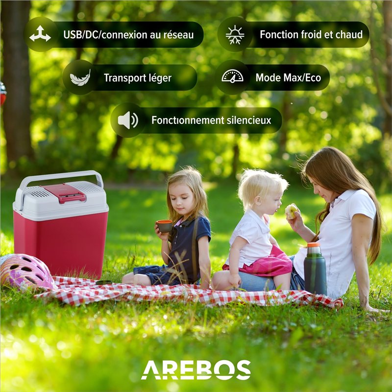 Image secondaire de Arebos 20 L Boîte réfrigérante | Boîte chauffante thermoélectrique | Glaciere Allume Cigare | Glaciere électrique | sur Secteur 