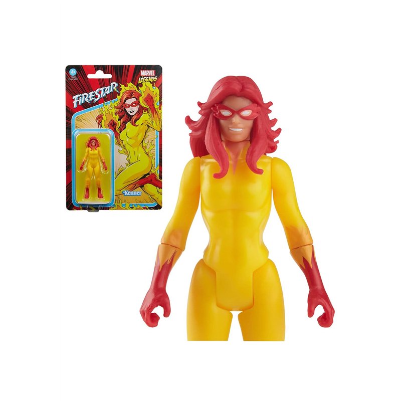 Image secondaire de Marvel Hasbro Legends Series Retro 375 Collection, Figurine articulée Marvel's Firestar de 9,5 cm, Jouet pour Enfants, dès 4 Ans