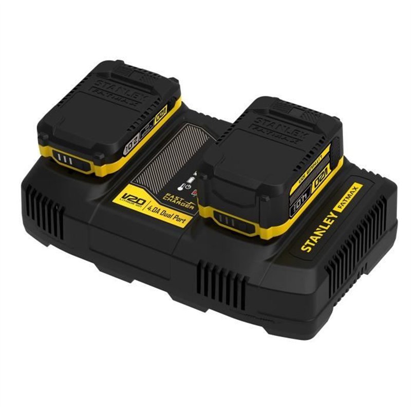 Image secondaire de Double Chargeur - 18V 4A - Compatible avec toutes les batteries de la génération Gamme V20 - STANLEY FATMAX, SFMCB24-QW