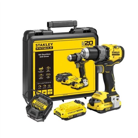 Perceuse visseuse - STANLEY FATMAX - SFMCD725D2K-QW - 80 Nm - 18V - 15 réglages de couple