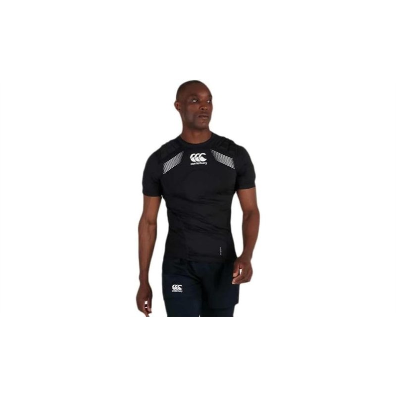 Canterbury Mixte Cc Elite Gilet de protection rugby, Noir/blanc/argenté, XL EU