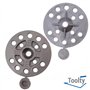 Toolty Rondelles en plastique - 100 pièces de 56 mm - Fixations d'isolation noires - Disques de serrage avec capuchons en plasti