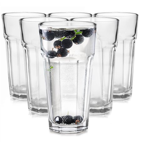 Glasmark KROSNO 1992 Lot De 6 Verres À Cocktail Café Jus Eau En Verre Transparent Verres Hauts 320 ml Lavable Au Lave-Vaisselle