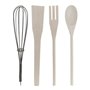 Pot pour ustensiles de cuisine DKD Home Decor Bois d'hévéa Grès (2 pcs)