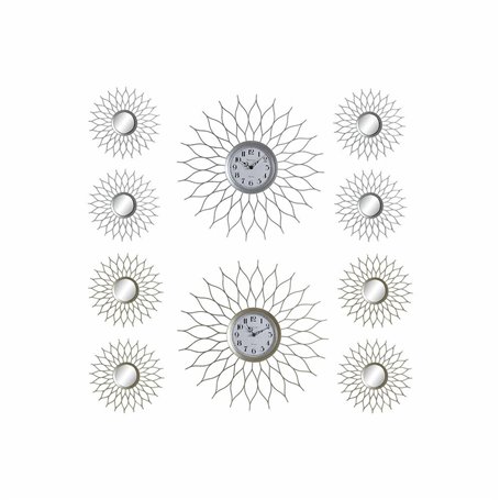 Montre DKD Home Decor Argent Champagne polypropylène Miroir (5 pcs) (2 pcs)