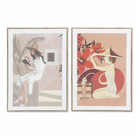 Cadre DKD Home Decor Femme (2 Unités) (50 x 3 x 70 cm)