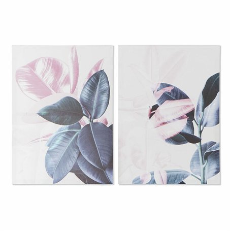 Cadre DKD Home Decor Tropical Feuille d'une plante (50 x 1