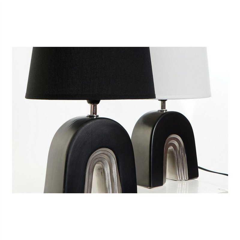 Image secondaire de Lampe de bureau DKD Home Decor Céramique Noir Polyester (20 x 20 x 31 cm) (2 pcs)