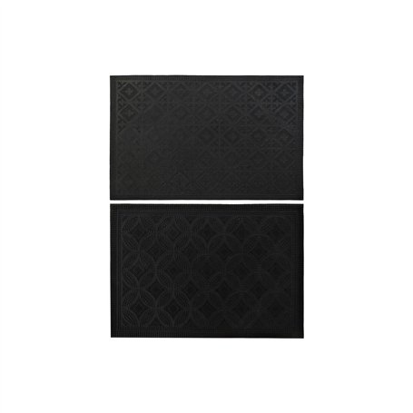 Paillasson DKD Home Decor Noir Caoutchouc 2 Unités (60 x 40 x 0