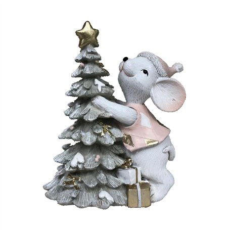 Décorations de Noël DKD Home Decor Souris Résine (10 x 6