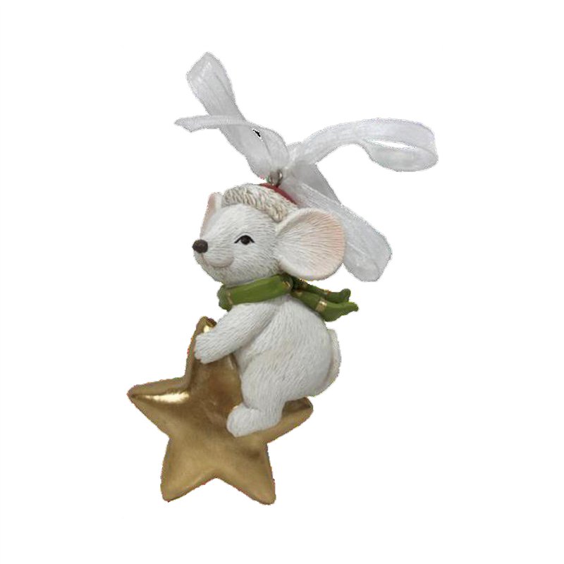 Image secondaire de Décorations de Noël DKD Home Decor Souris Résine (7 x 4,5 x 9 cm) (6 Unités)