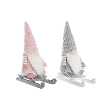 Figurine Décorative DKD Home Decor Noël Gnome Polyester (15 x 25 x 35 cm) (2 Unités)