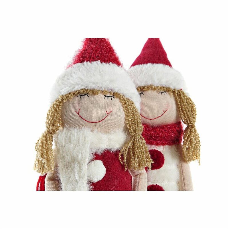 Image secondaire de Figurine Décorative DKD Home Decor Noël Poupée Polyester Filles (11 x 7 x 43 cm) (2 Unités)