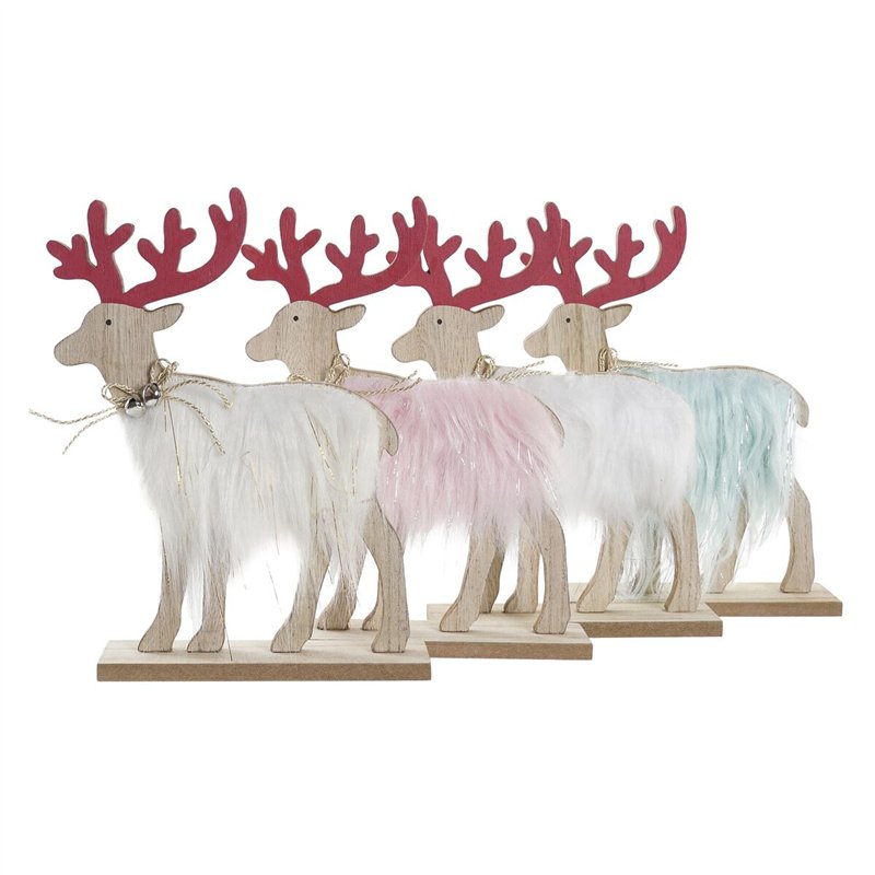 Image secondaire de Décorations de Noël DKD Home Decor Polyester MDF Renne (23 x 5 x 16 cm) (4 Unités)