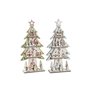 Sapin de Noël DKD Home Decor Rouge Arbre Bleu Rose Bois Vert (23 x 9 x 47 cm) (2 Unités)