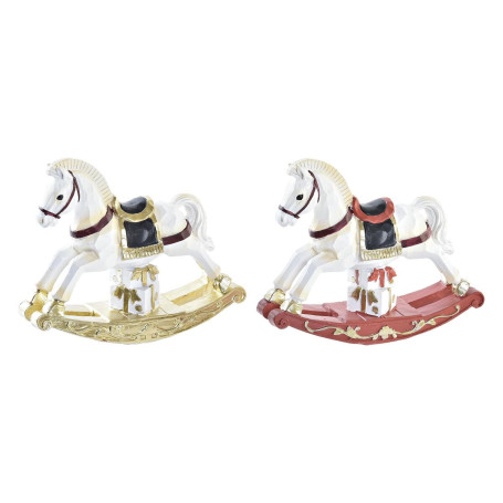 Décorations de Noël DKD Home Decor Cheval Résine (14 x 4 x 11 cm) (2 Unités)