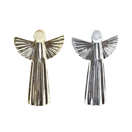 Décorations de Noël DKD Home Decor Porcelaine Ange (13 x 5 x 17 cm) (2 Unités)