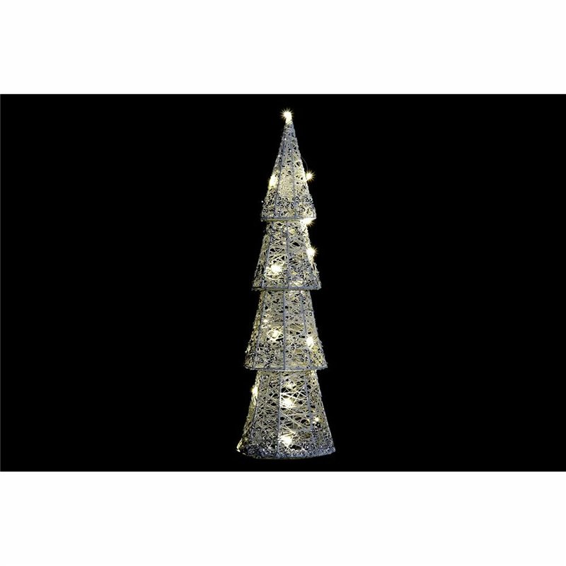 Image secondaire de Décoration lumineuse DKD Home Decor Noël Champagne Arbre Blanc (14 x 14 x 50 cm) (2 Unités)