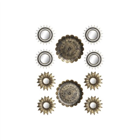 Ensemble de miroirs DKD Home Decor Verre Doré PP 2 Unités (35 x 2 x 35 cm)