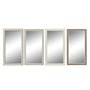 Miroir mural DKD Home Decor Verre Marron Blanc Gris foncé PS Traditionnel 4 Unités (36 x 2 x 66 cm)
