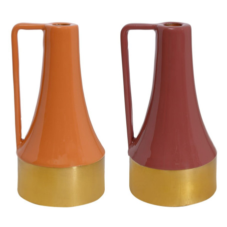 Bougeoir DKD Home Decor Métal Laqué (11 x 11 x 20 cm) (2 Unités)