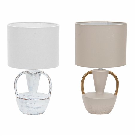 Lampe de bureau DKD Home Decor Céramique Polyester 50 W (20 x 20 x 35 cm) (2 Unités)