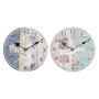 Horloge Murale DKD Home Decor Multicouleur Phare Bois MDF méditerranéen (2 Unités) (20 x 3 x 20 cm)