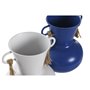 Vase DKD Home Decor Métal Blanc Blue marine (12 x 12 x 16 cm) (2 Unités)