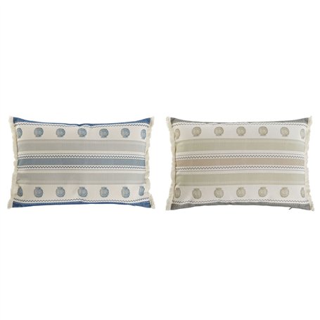 Coussin Home ESPRIT Bleu Beige 60 x 10 x 45 cm (2 Unités)
