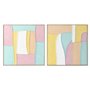 Cadre Home ESPRIT Blanc Rose Turquoise Abstrait Urbaine 102 x 4