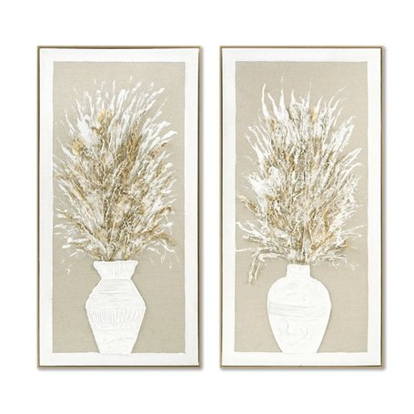 Cadre Home ESPRIT Blanc Beige Vase Traditionnel 62 x 4