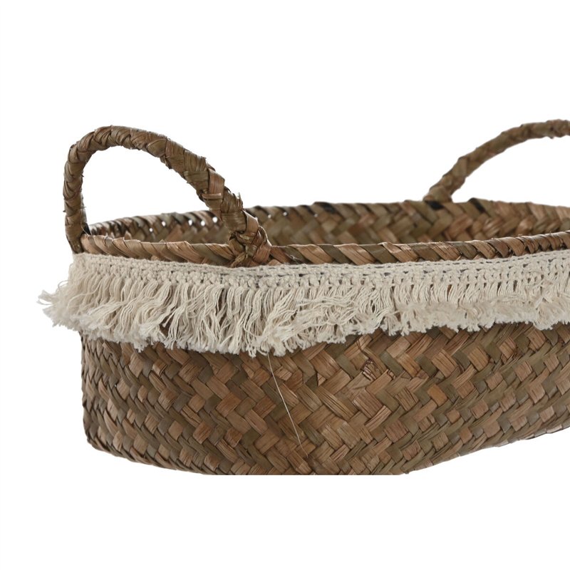 Image secondaire de Set de basket Home ESPRIT Blanc Naturel Fibre naturelle Boho Usé (4 Pièces)