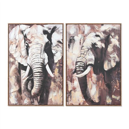 Cadre Home ESPRIT Marron Gris Eléphant Colonial 60 x 3