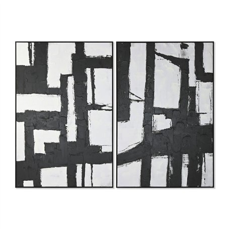 Cadre Home ESPRIT Blanc Noir Abstrait 123 x 4