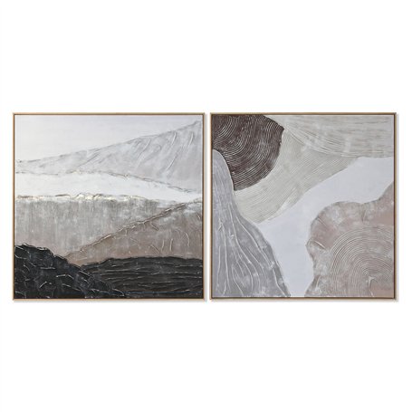 Cadre Home ESPRIT Marron Noir Beige Abstrait 123 x 4