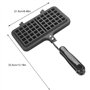 Gaufrier pour cuisinière, poêle à gaufres en fonte antiadhésive Double gaufriers belges pour le camping, la cuisson du petit-déj
