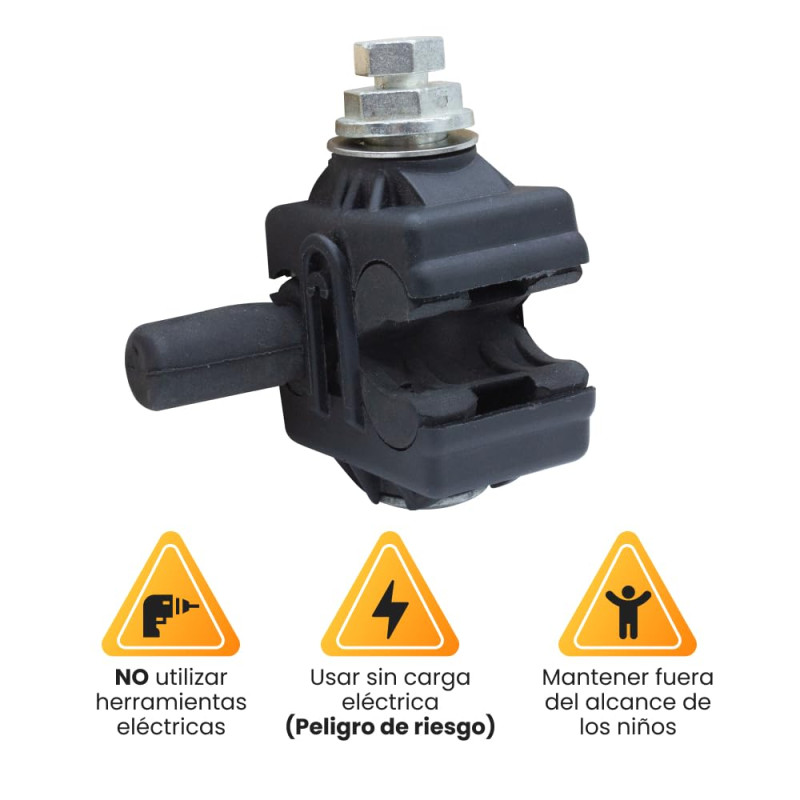 Image secondaire de Lot de 2 connecteurs edf de perçage electrique aérien d'isolation pour câbles avec courant, entrée 6/150,mm2 et sortie 4/35mm2