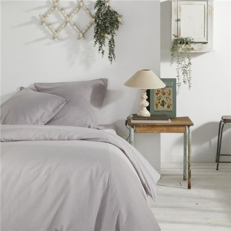 Housse de couette - TODAY - CHARME - Chambray - Gris clair Constance - 260 x 240 cm
