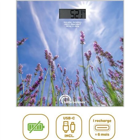 Pese-personne - LITTLE BALANCE - USB-C - Lavandes