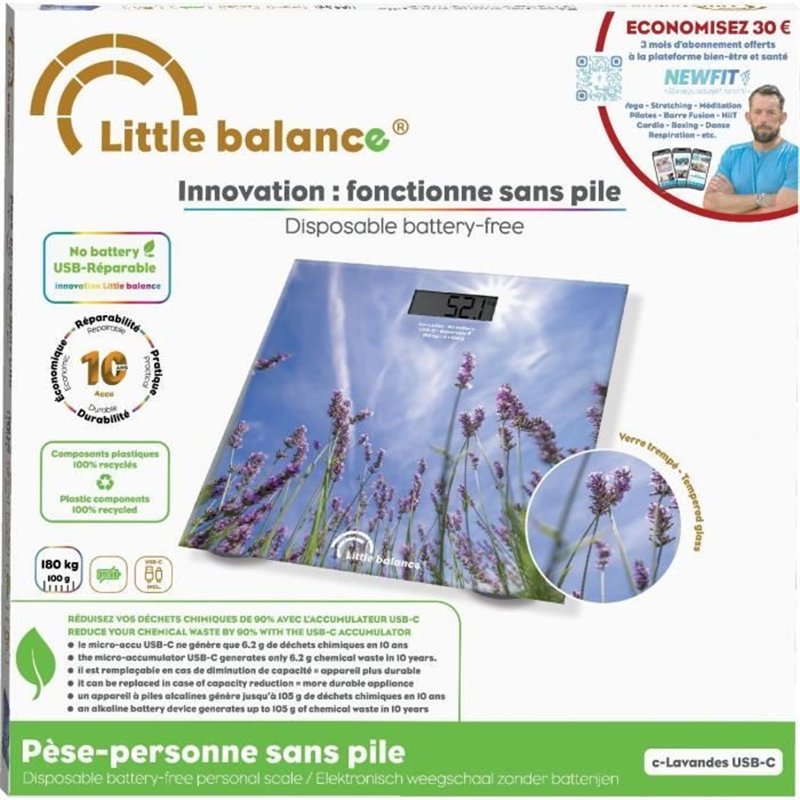Image secondaire de Pese-personne - LITTLE BALANCE - USB-C - Lavandes